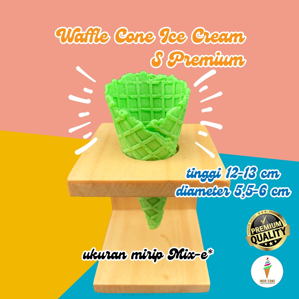 

Small Waffle Cone Ice Cream Colour / Sweety Kon Es Krim Mini Kerucut Ukuran Kecil Warna Warni Gelato Premium