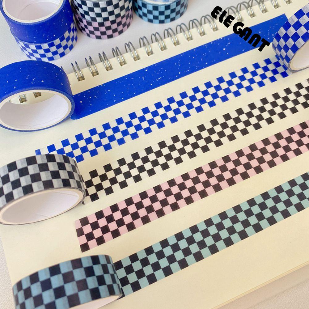 ELEGANT DIY Masking Tape Anti-dirty Decorative Tape Adhesive Tape Scrapbooking Hand Account Grid Label Checkerboard Multi-function Stationery Stickers