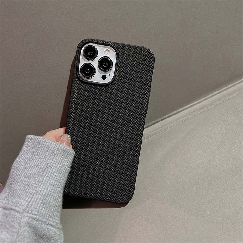 [TPC] Soft Case TPU Matte Motif Bentuk Anyaman 3D FULL COVER IPHONE 7 8 PLUS X XS MAX XR 11 12 13 14 PRO MAX Bumper Case HP IPHONE - IP068