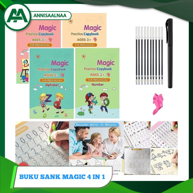 

SANK MAGIC PRACTICE BOOX 1 SET/ Sank Magic book/ Pelatihan menulis anak