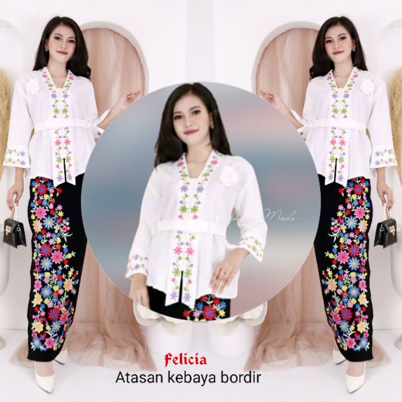 Atasan Kebaya Floy Encim Wisuda Pesta Size Standar Jumbo Felicia