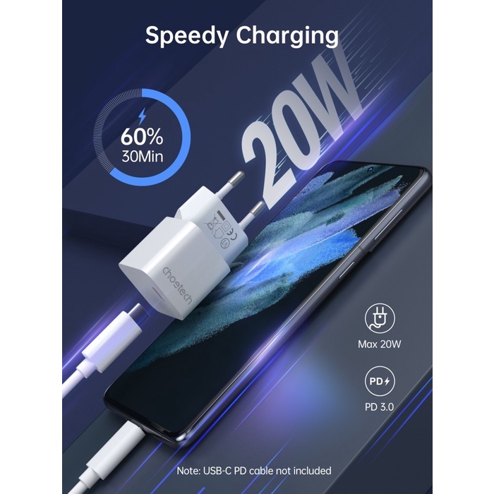 Choetech PD5010 Charger 20W PD USB Type C Iphone Ipad Power Delivery