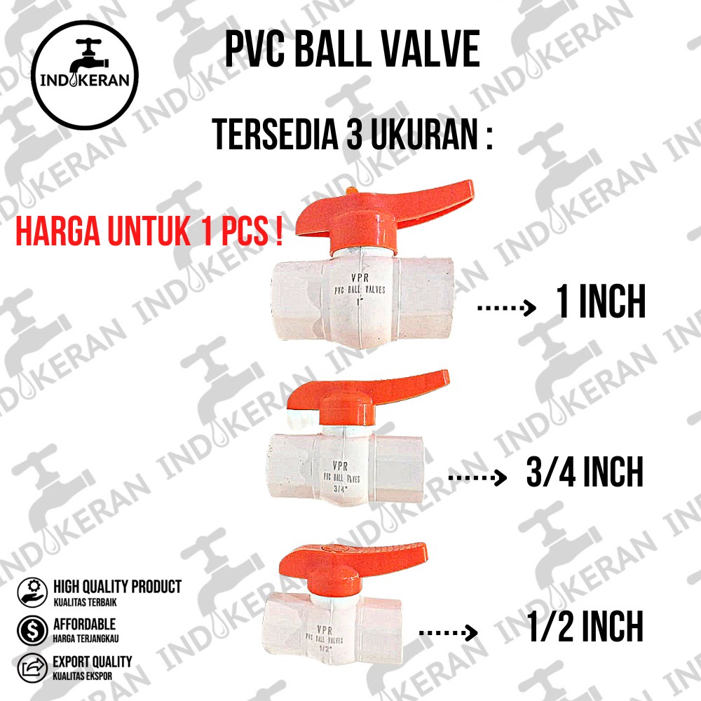 INDOKERAN - Stop Kran Ball Valve Putih