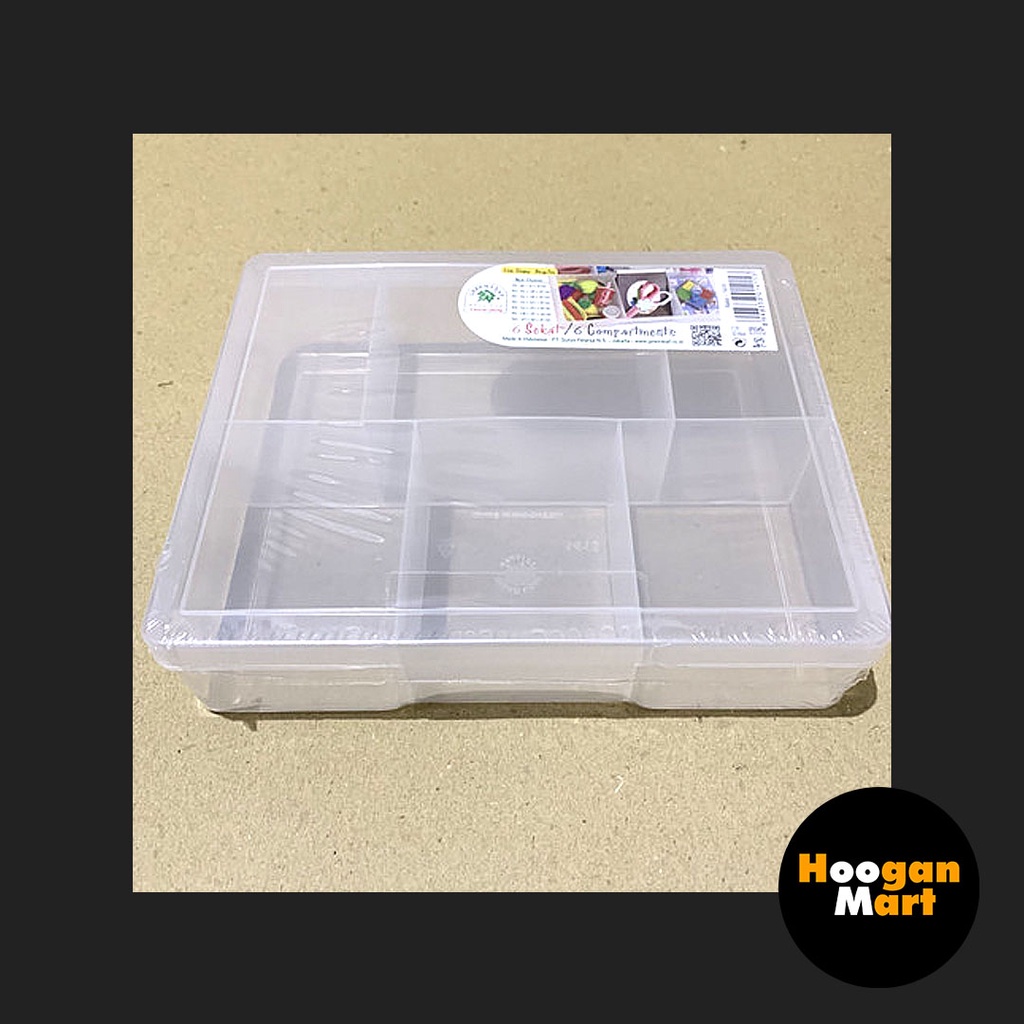 [ Kotak ] Perkakas Sekat 6 Serbaguna Plastik Reiko 1415 - Green Leaf