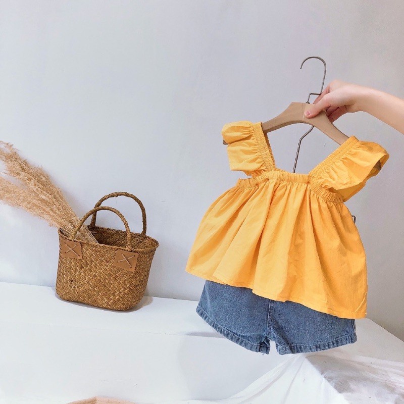 ZASKIYA - Ensi Sabrina anak Korean style /atasan anak Perempuan / Sabrina serut Balita 1-4 tahun