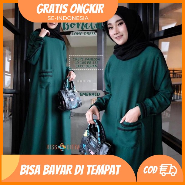 Gamis Terbaru Lebaran 2023 Gaun Panjang Remaja Dress Maxi Wanita Dewasa Kekinian Model Sekarang Brok