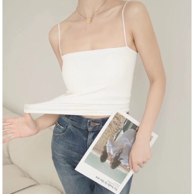 tank top atasan crop (T60)kemben strapless bra pakaian wanita rib knit dengan cup multiway