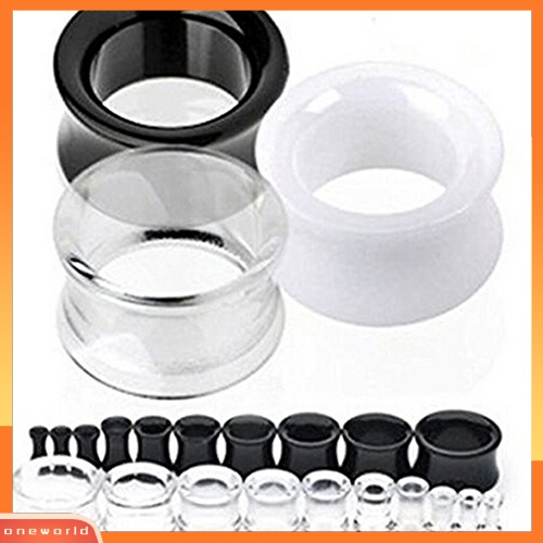 {oneworld} 1pasang Silikon Terowongan Daging Ganda Berkobar Saddle Ear Plug Gauge Unisex Piercing