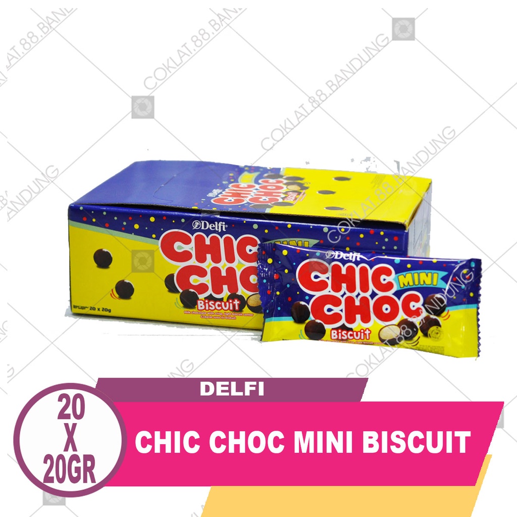 

DELFI CHIC CHOC MINI BISCUIT 20GR ISI 20PCS BOX - COKELAT DELFI CHICCHOC 20GR BISKUIT