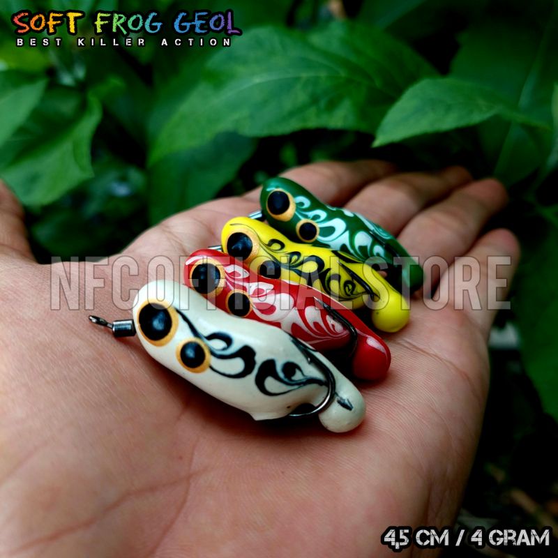 Soft frog Geol 4,5 cm 4 gram Super lentur, Kuat &amp; Anti mocel Auto WTD Umpan Gabus &amp; Toman