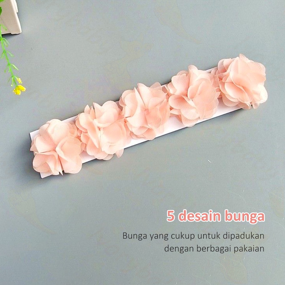 Ivorybaby Bandana bayi perempuan Bando bayi cewek Baby headband bunga 0-3 tahun