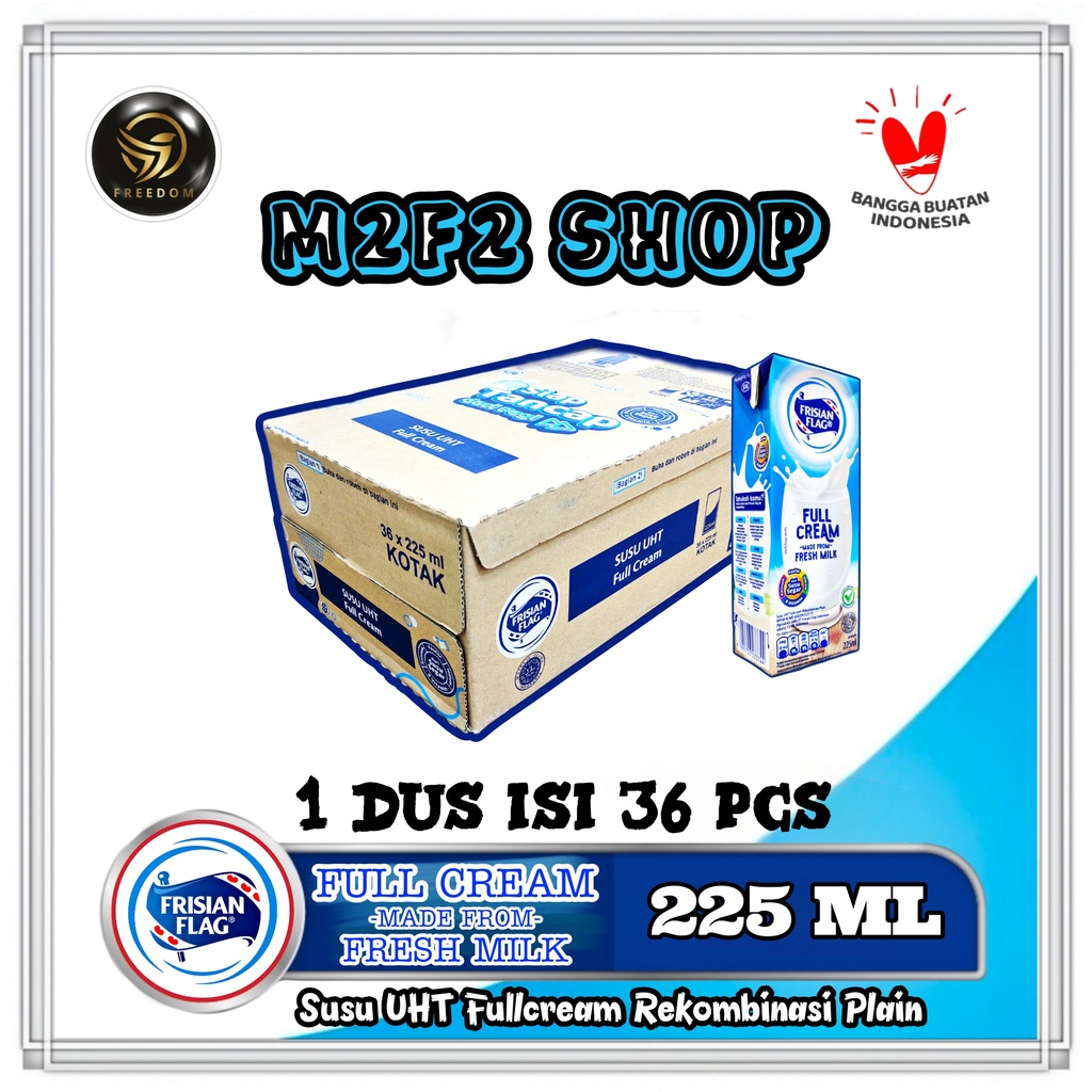 

Susu Bendera Frisian Flag Purefarm Full Cream Kotak UHT - 225 ml (Kemasan Karton)