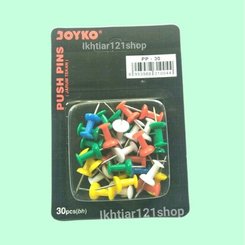 

1 Pack Paku Push Pin/Push Pin Joyko Warna-warni isi 30 pcs