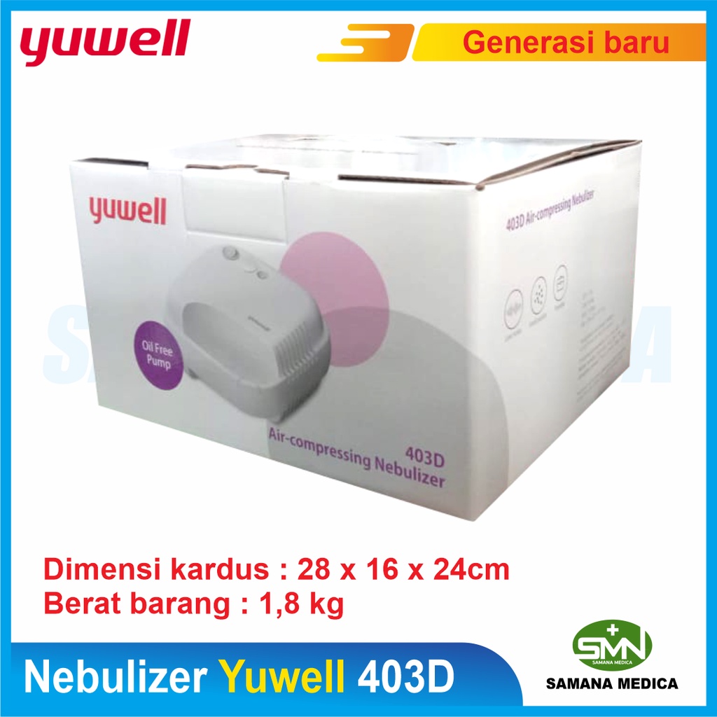 Nebulizer Yuwell 403D Air Compressing Nebulizer Alat uap merk Yuwell Generasi baru Murah + 1x Masker nebulizer Anak