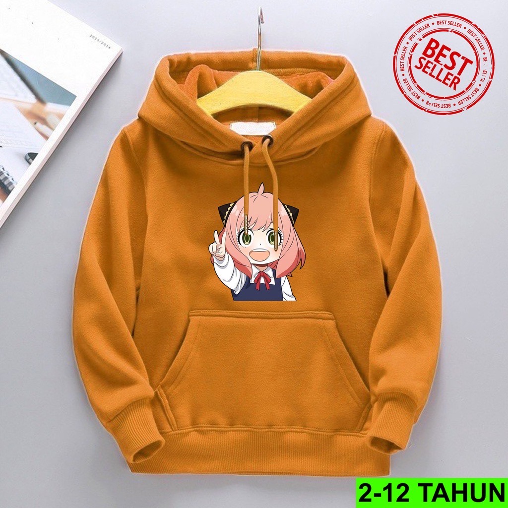 ANYA FORGER Jaket Hoodie Anak Viral II Jumper Hoodie Anak  ANYA FORGER  II Sweater Hoodie Kids Sz M - XL ( Laki Laki &amp; Peremepuan )