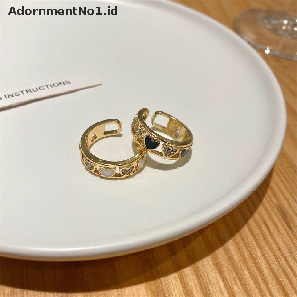 [AdornmentNo1] Fashion Cinta Hati Cincin Terbuka Geometris Rings Untuk Wanita Gadis Melubangi Jantung Kepribadian Cincin Pernikahan Band Pesta Elegan Perhiasan Hadiah [ID]