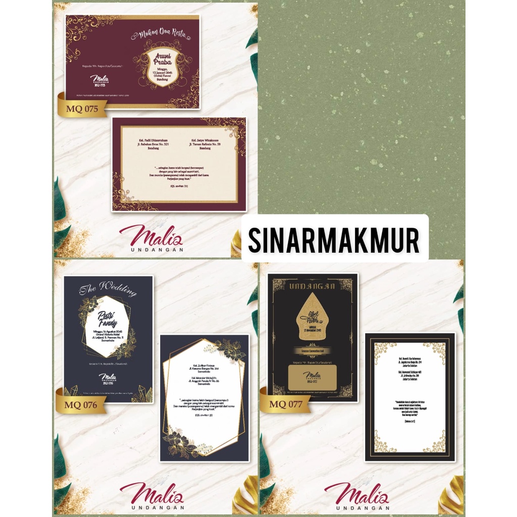 Undangan Maliq 75, Maliq 76, Maliq 77