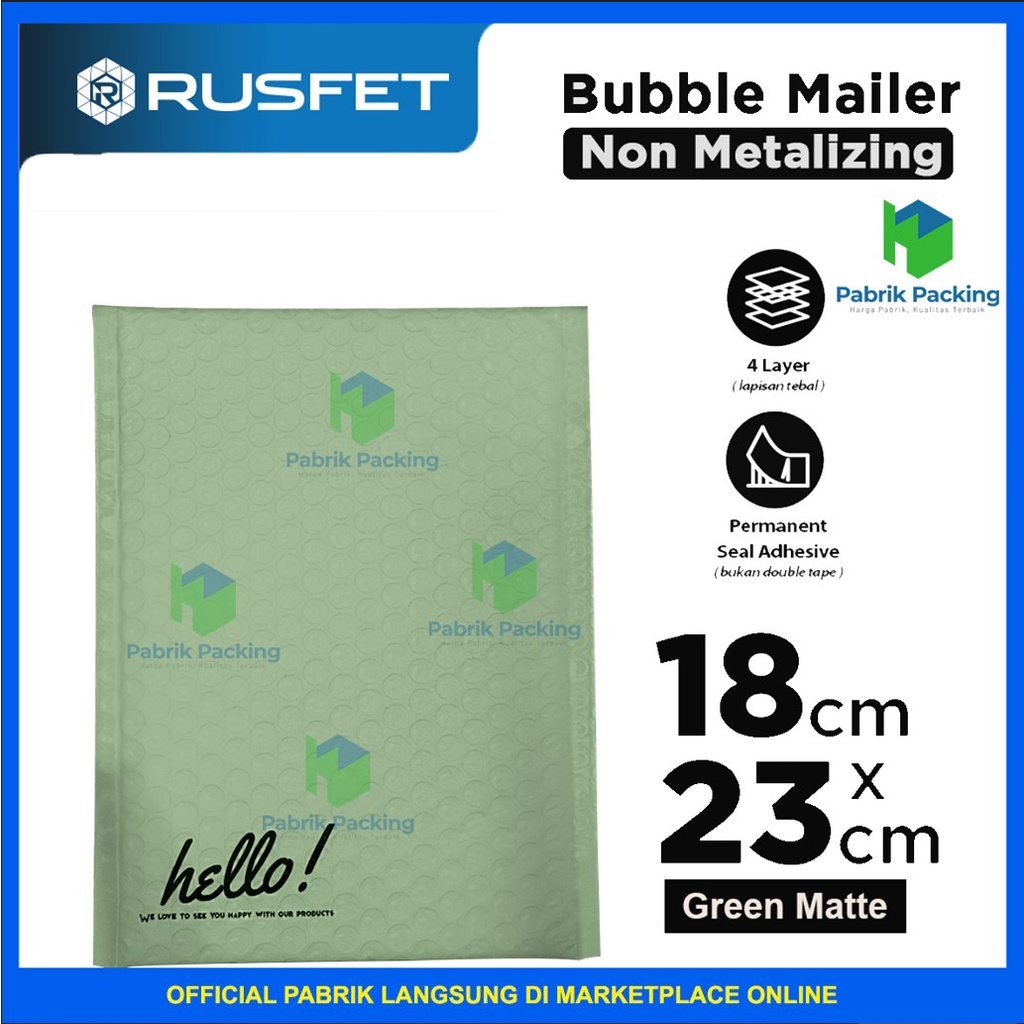 

Bubble Mailer Rusfet Green 18x23 Amplop Bubble Mailer Packing Online