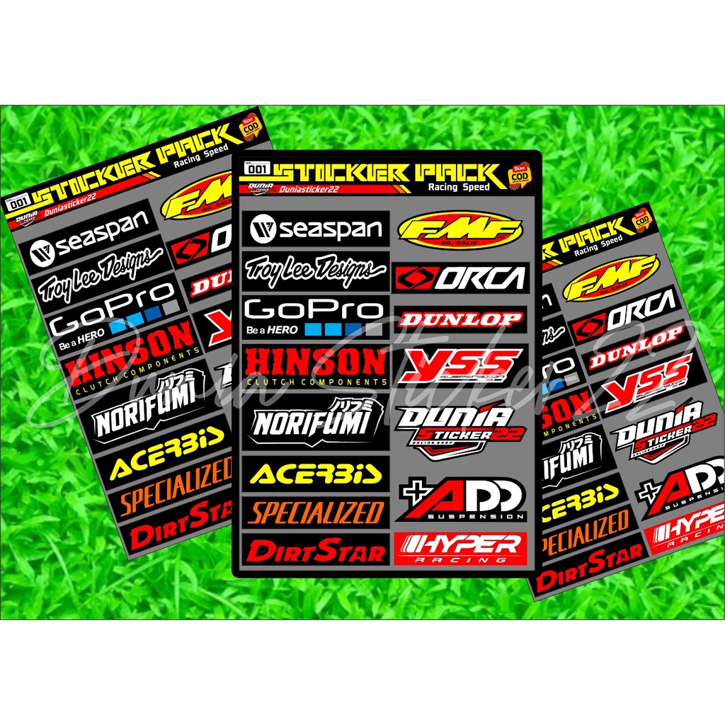 Stiker Racing 1 pack /Sticker sponsor racing / sticker Sponsor-DuniaSticker