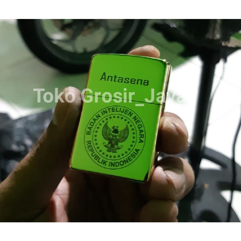 Korek Api Zippo Lighter Gold  Custom Ukir Logo BIN Gratis Ukir Nama Sendiri