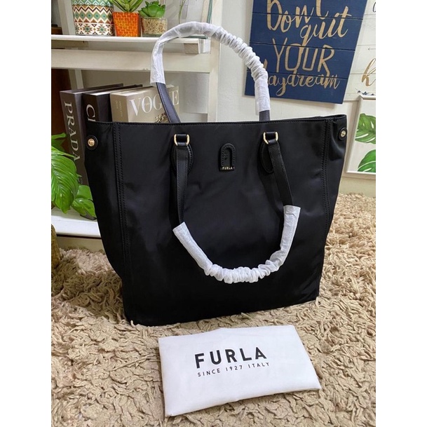 Furla WB00540 Tote Nero Calipso Nylon Black NWT idr *1.850.000* (size 35.5x14x28 cm)