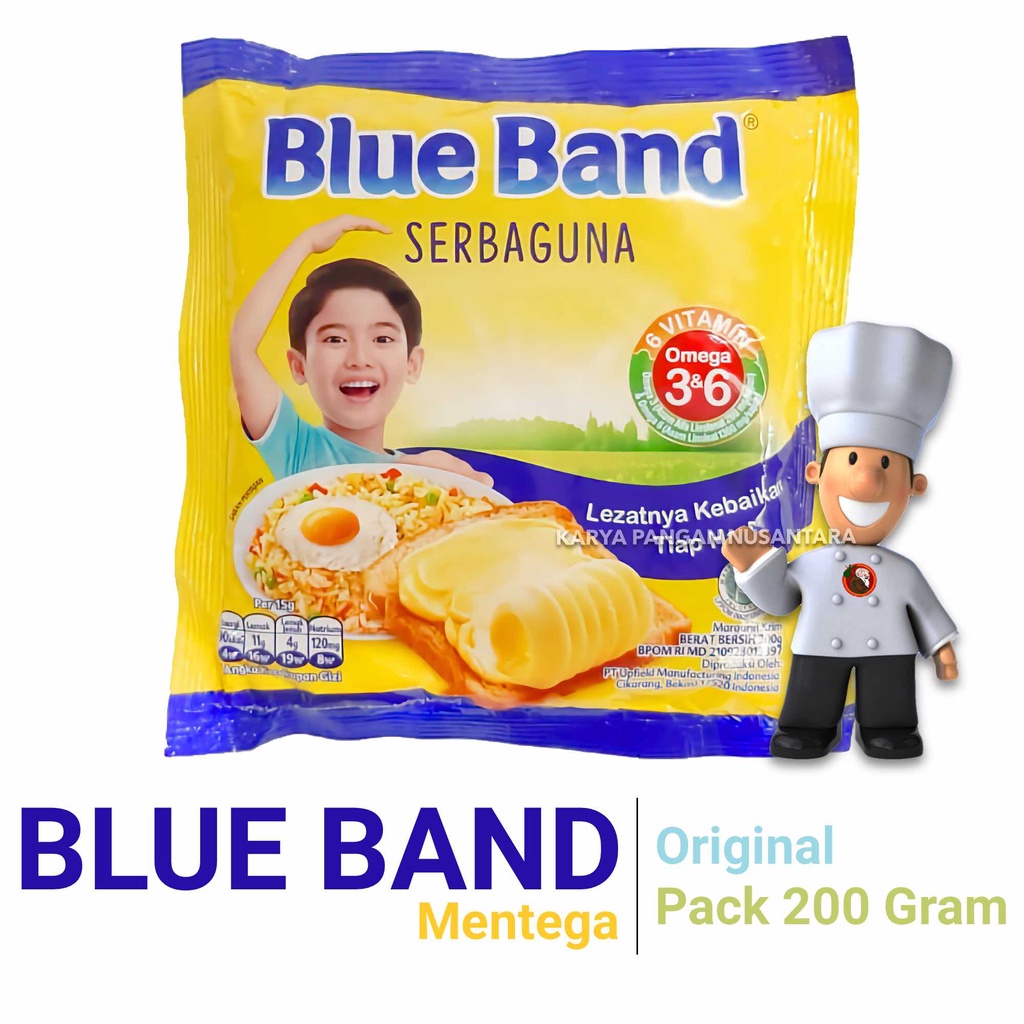 

BLUE BAND MARGARINE SERBAGUNA 200 GRAM MENTEGA BLUEBAND SACHET ORI