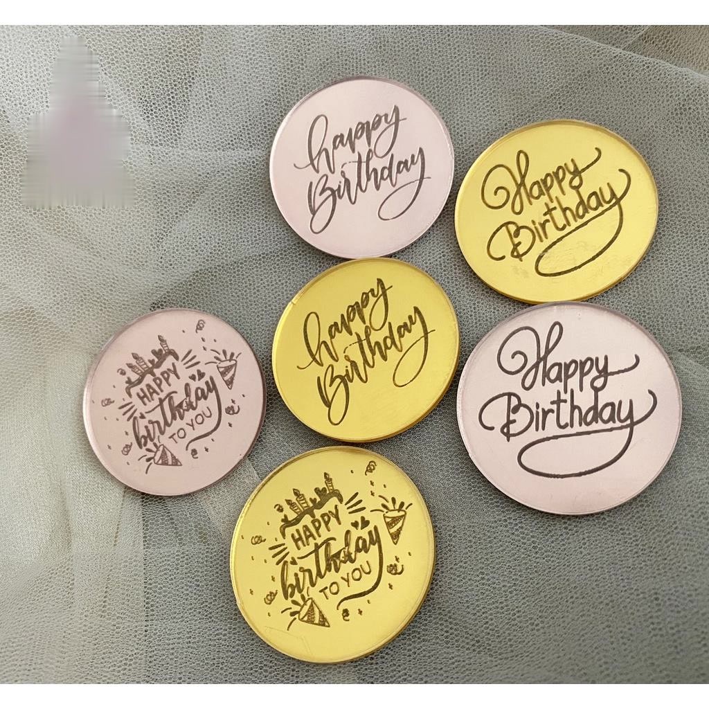 

Mini Topper Happy Birthday | Tag Hampers Ulang Tahun | Hampers Tag Akrilik | Hiasan Hampers Label