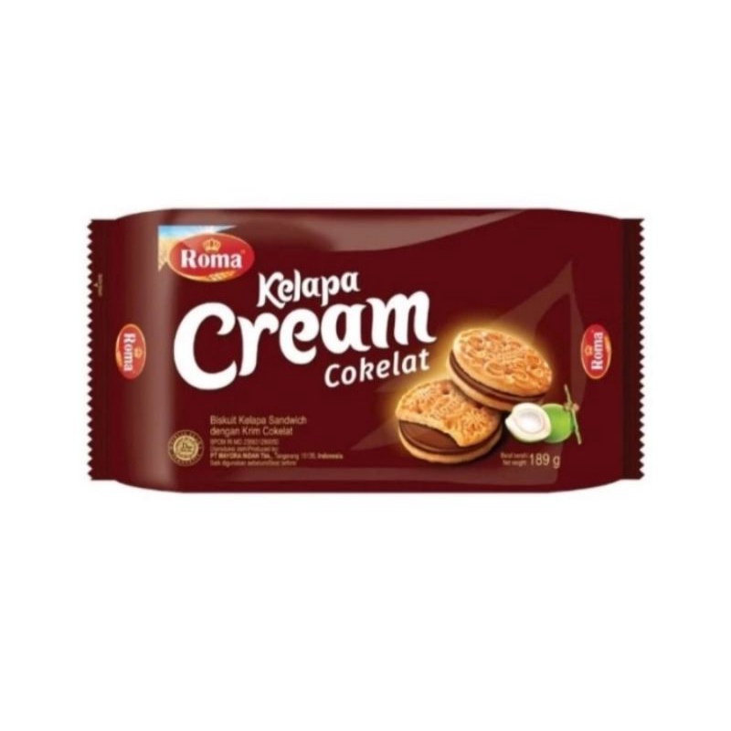 

Roma Kelapa Cream Coklat 189 gram | Biskuit Roma Coklat 189 gram