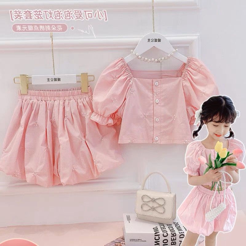 Setelan Anak Perempuan Import Dusty Pink Model Balon