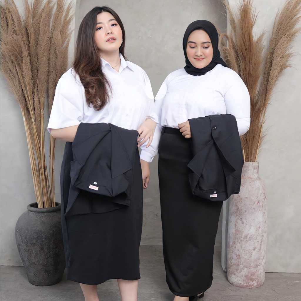 RINIS - [BIG SIZE] Rok Kerja A Line Maxi Size S - L10 Premium Quality