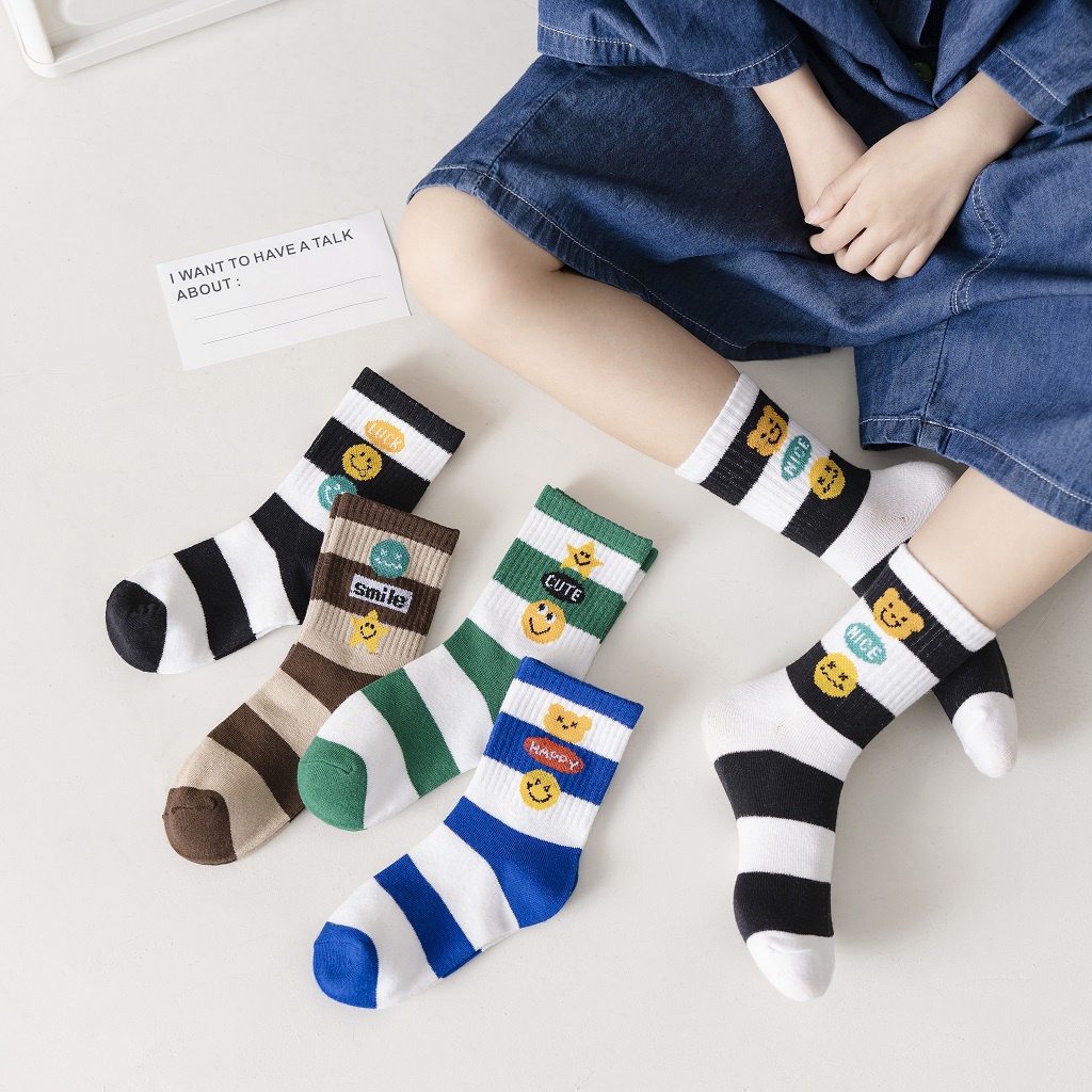 MurmerOfficial Kaos Kaki Anak Motif Smiley Kaus Kaki Bayi Lucu KK050