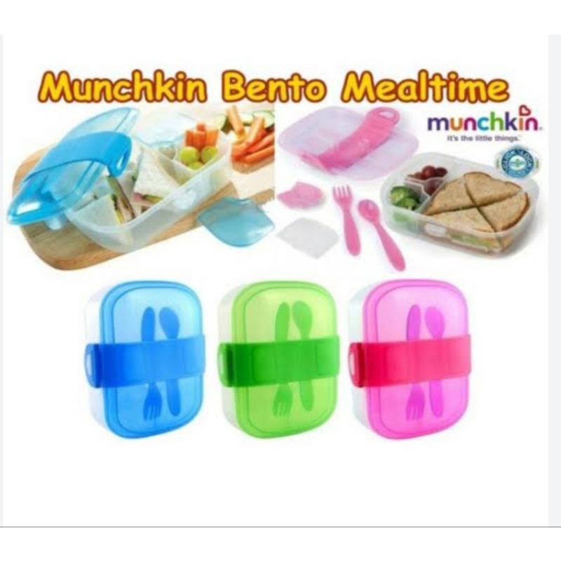 MUNCHKIN Bento Mealtime Set / Set Perlengkapan Makan Bayi Traveling / Set perlengkapan bekal anak