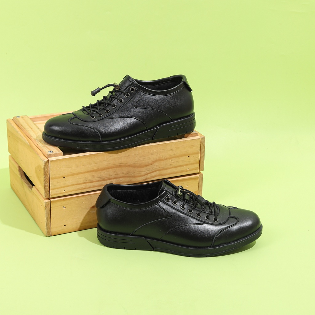 sepatu pantofel pria tali sepatu elastis sepatu kantor pria sepatu kerja pria sepatu kuliah sepatu casual pria kulit asli model ryota