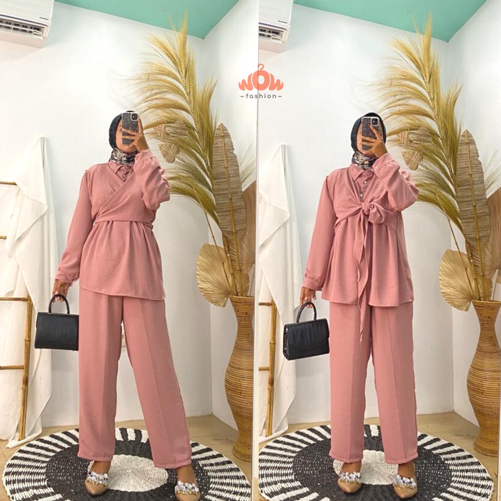 WOW - CA - CLARA ONE SET CRINKLE AIRFLOW PREMIUM TERBARU WANITA//ONE SET PREMIUM VIRAL // BAJU SETELAN // OOTD KEKENIAN // BAJU KONDANGAN // BAJU SATU SET VIRAL