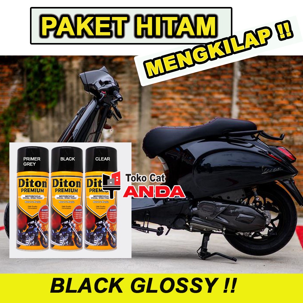 Diton Paket HItam Kilap Balck Glossy / Diton Premium Black paket komplit