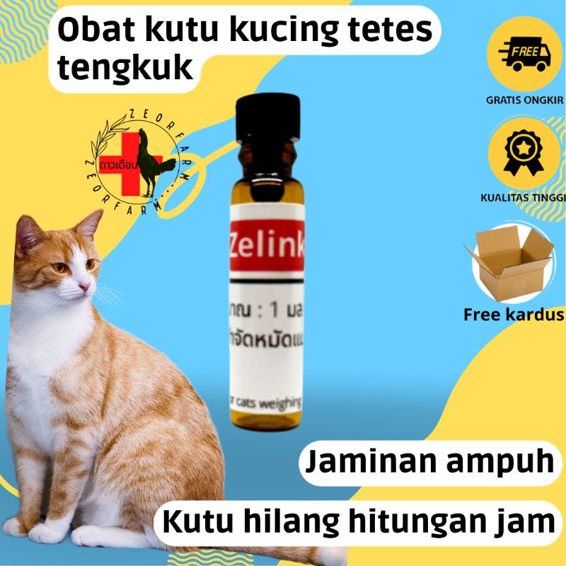 obat kutu kucing tetes tengkuk ampuh kutu hilang hitungan jam zelink 1ml zeorfarm