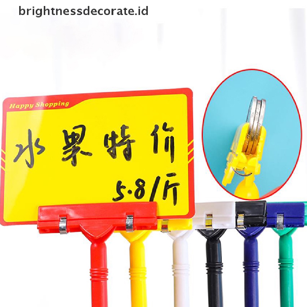 [Birth] Klip Display Iklan Price Card Tag Stand Label Rak Supermarket Sign Holder [ID]