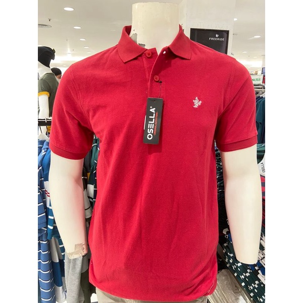 Osella Kaos Pria Polo Shirt Lengan Pendek Polos Red Original