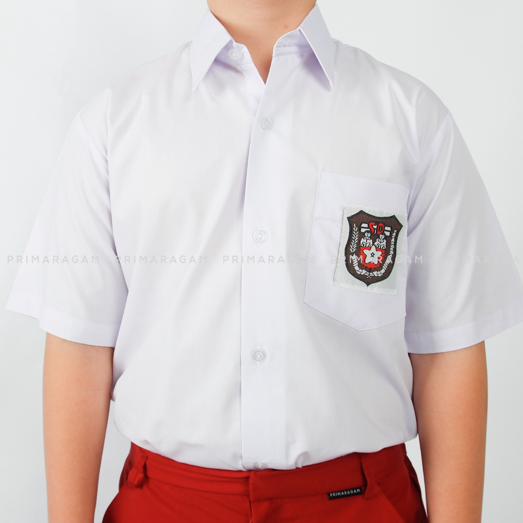 Primaragam Baju Seragam Sekolah Sd Laki Laki Perempuan Putih Lengan Pendek Kemeja Putra Putri
