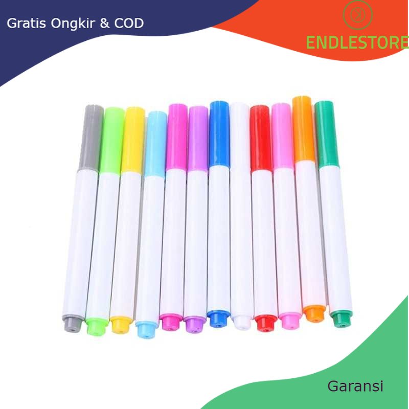 

Super Promo Kapur Liquid Chalk Erasable Pen Papan Tulis 12PCS - GP-96