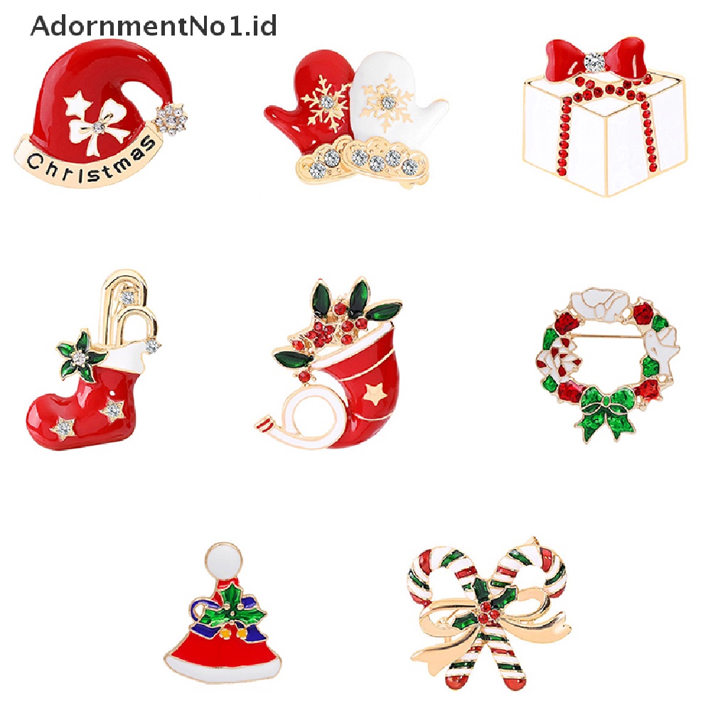 [AdornmentNo1] Fashion Wanita Snowman Santa Claus Pohon Topi Natal Bros Pin Perhiasan Hadiah [ID]