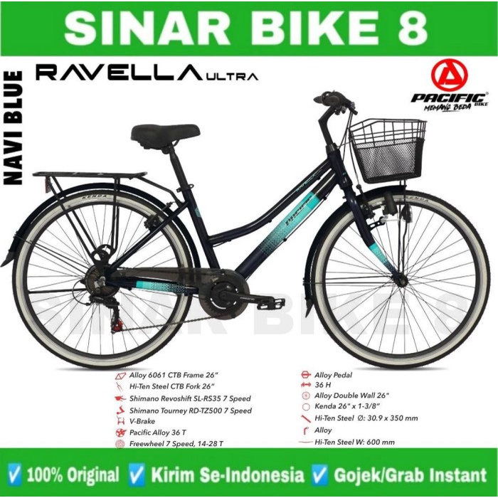 Sepeda Keranjang PACIFIC RAVELLA ULTRA 7 Sp 26 Inch Dewasa &amp; Remaja