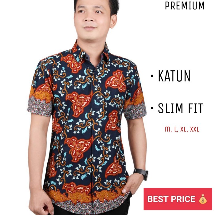 BATIK SADEWA PRIA LENGAN PENDEK | KEMEJA BATIK PRIA SLIM FIT | BATIK PRIA KATUN PREMIUM