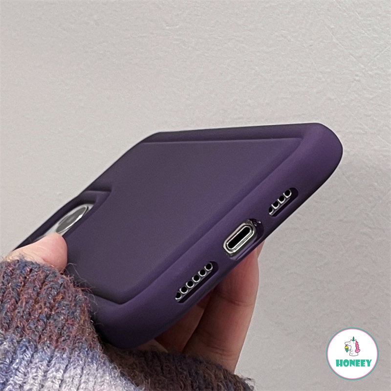 IPHONE Fashion Ungu Airbag Ponsel Case Kompatibel Untuk Iphone14 13 12 11 Pro Max 14 Pro Max Shockproof Matte Cair Silikon Lembut TPU Belakang Ponsel Cover