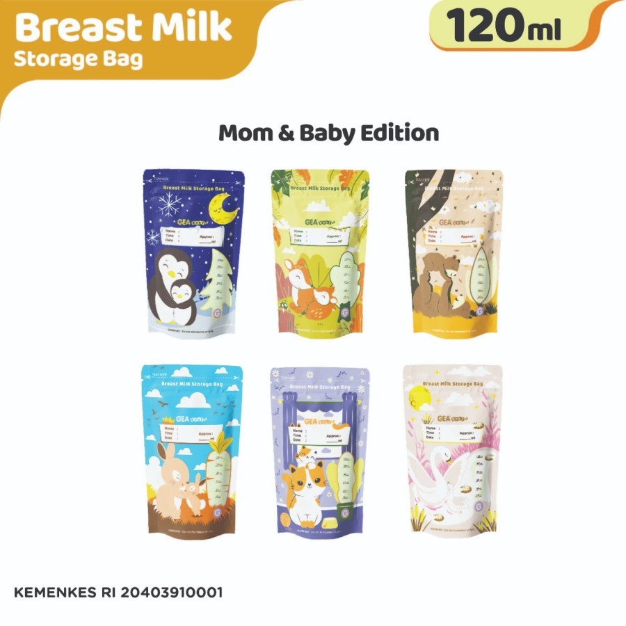 GEABABY Breast Milk Storage Bag 120ml Mom &amp; Baby Edition - kantong asi