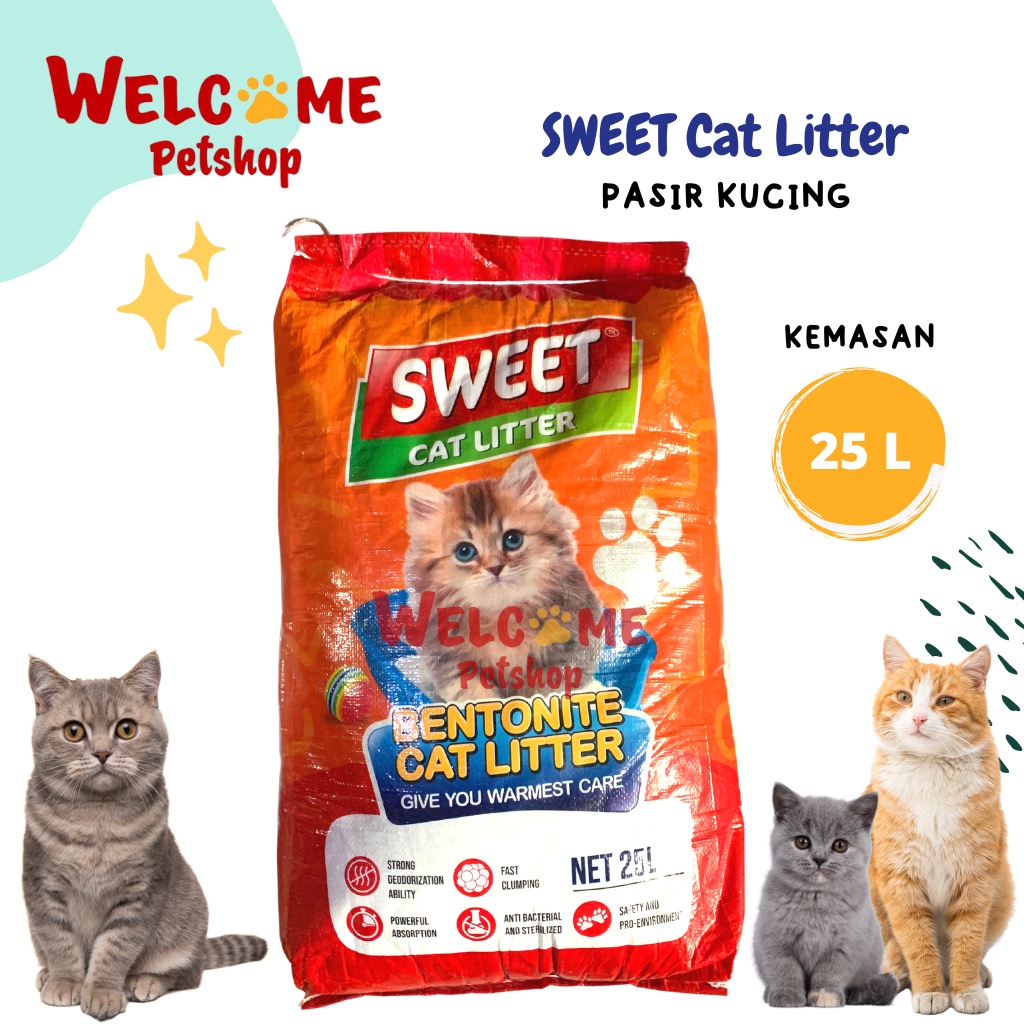 GOJEK Sweet Cat Litter 25L Pasir Kucing Gumpal Bentonite Wangi Liter