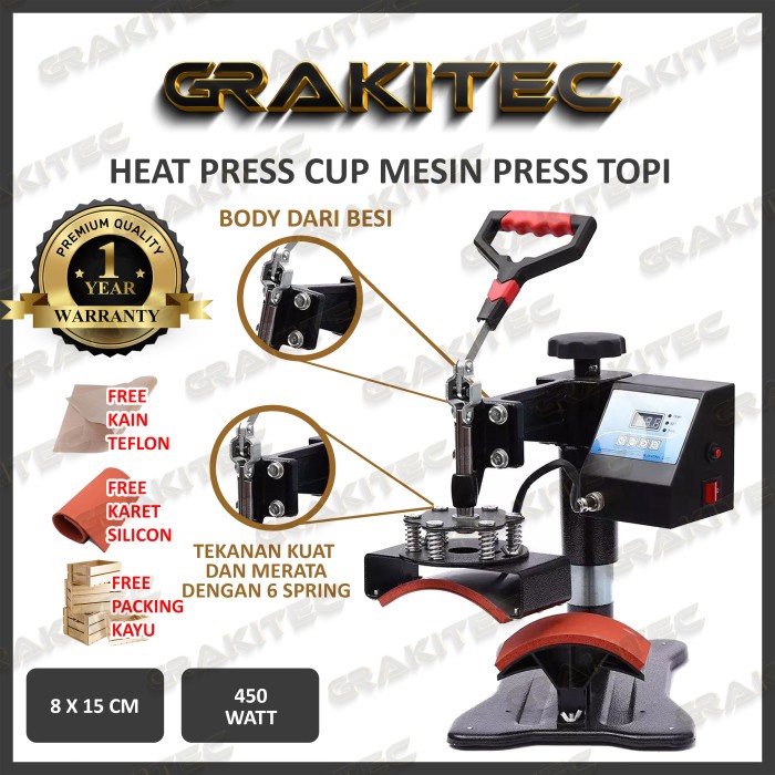 Topi Mesin Press Topi Multifungsi - Alat Pres Cetak Sablon Topi Polyflex