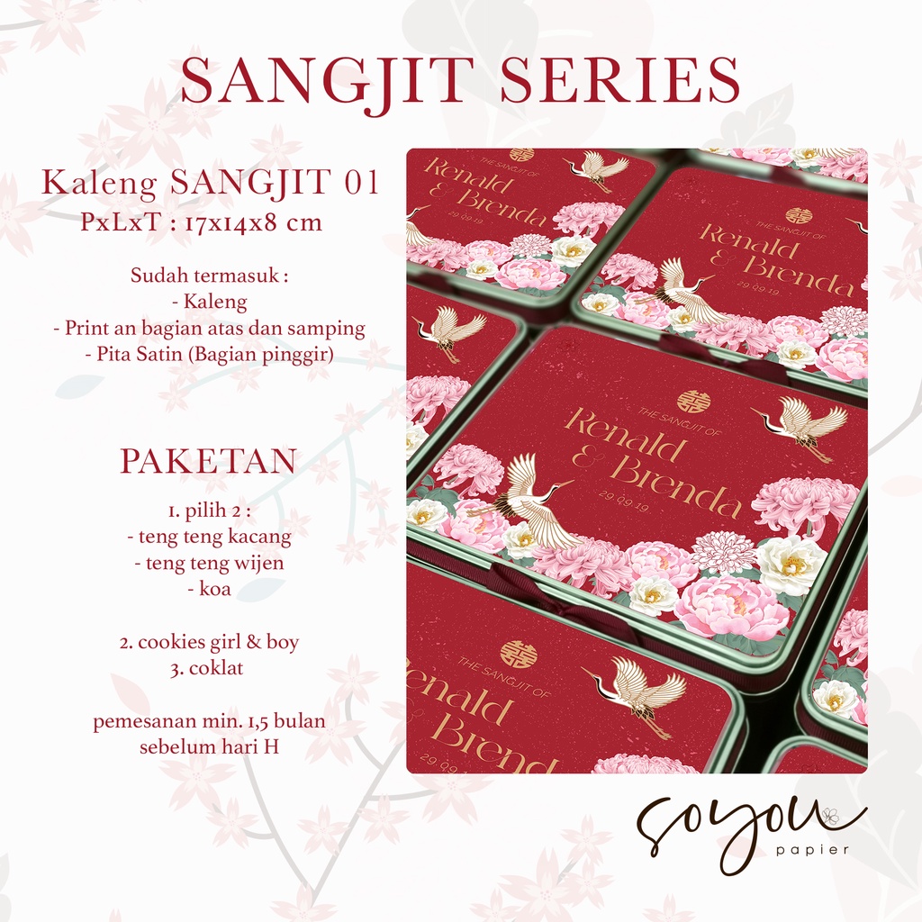 Jual Sangjit Hampers Kaleng Souvenir Wedding Lamaran Min Pesan Box Shopee Indonesia