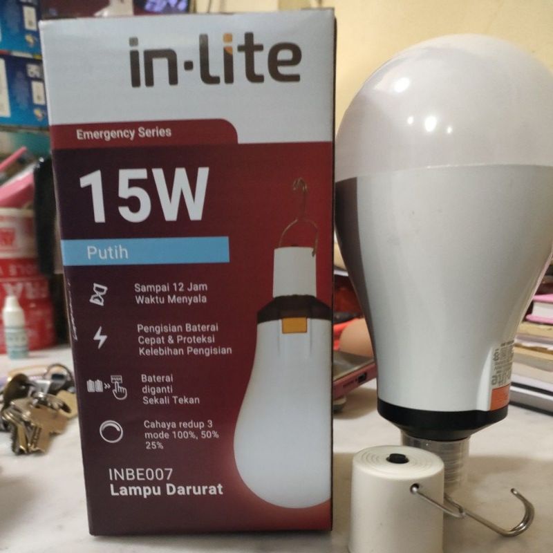 in-Lite Emergency LED Bulb 15Watt Putih INBE007 - 15CD ( emergensi in lite )
