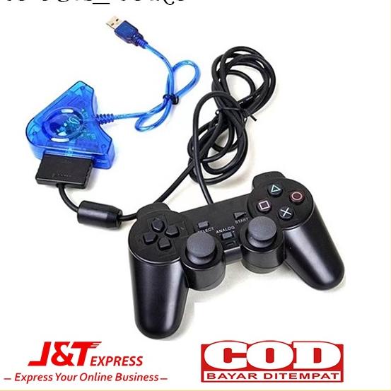 Stok terbaru  STIK PS2/STIK GAMEPAD/X3 Gamepad Bluetooth /Converter USB 2 Slot Stik Stick PS2 ke PS3